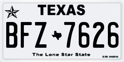 TX license plate BFZ7626