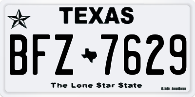 TX license plate BFZ7629