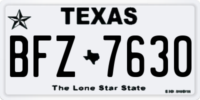TX license plate BFZ7630