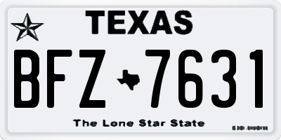 TX license plate BFZ7631