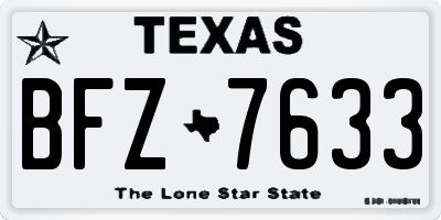 TX license plate BFZ7633