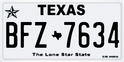 TX license plate BFZ7634