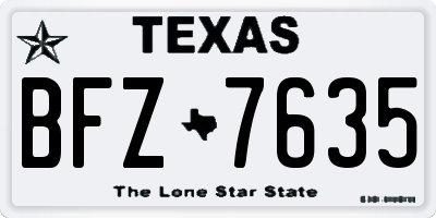 TX license plate BFZ7635