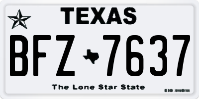 TX license plate BFZ7637