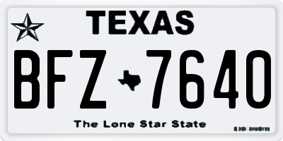 TX license plate BFZ7640