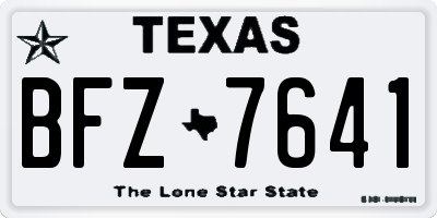 TX license plate BFZ7641