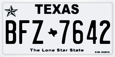 TX license plate BFZ7642