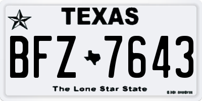TX license plate BFZ7643