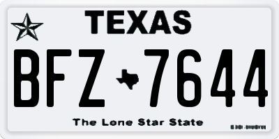 TX license plate BFZ7644