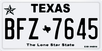 TX license plate BFZ7645