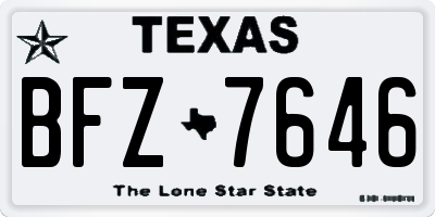TX license plate BFZ7646