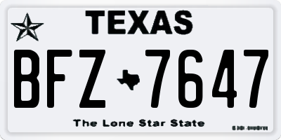 TX license plate BFZ7647