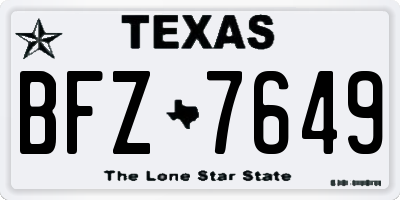 TX license plate BFZ7649