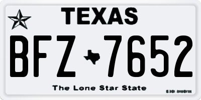 TX license plate BFZ7652