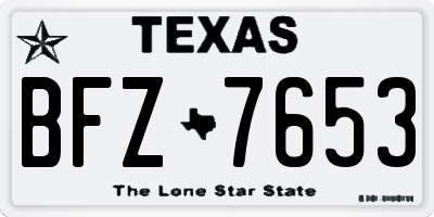 TX license plate BFZ7653
