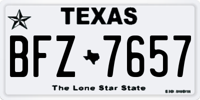 TX license plate BFZ7657