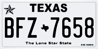 TX license plate BFZ7658