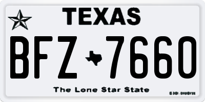 TX license plate BFZ7660