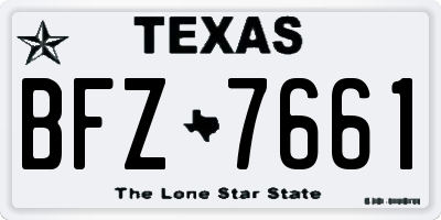TX license plate BFZ7661
