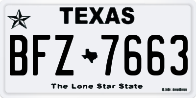 TX license plate BFZ7663