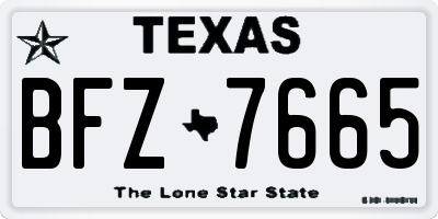 TX license plate BFZ7665