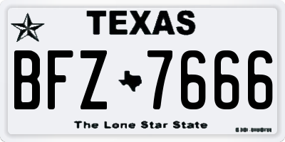 TX license plate BFZ7666