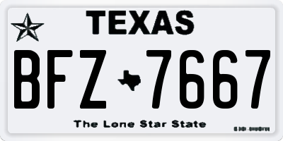 TX license plate BFZ7667
