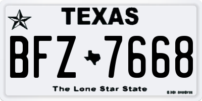 TX license plate BFZ7668