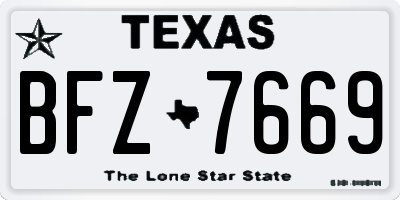 TX license plate BFZ7669