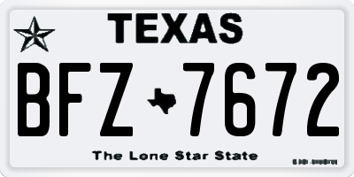 TX license plate BFZ7672