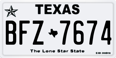 TX license plate BFZ7674