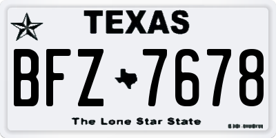 TX license plate BFZ7678