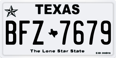 TX license plate BFZ7679
