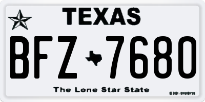 TX license plate BFZ7680