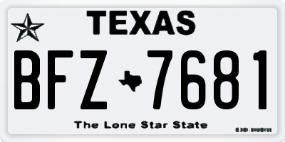 TX license plate BFZ7681