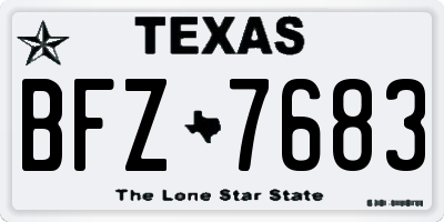 TX license plate BFZ7683