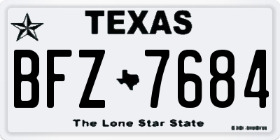 TX license plate BFZ7684