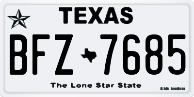 TX license plate BFZ7685