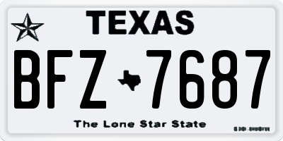 TX license plate BFZ7687
