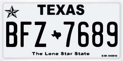 TX license plate BFZ7689