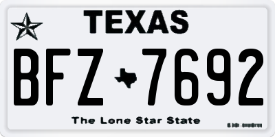 TX license plate BFZ7692