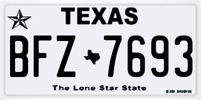TX license plate BFZ7693
