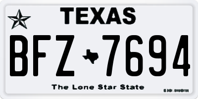 TX license plate BFZ7694