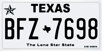 TX license plate BFZ7698