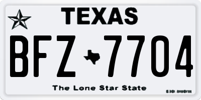 TX license plate BFZ7704