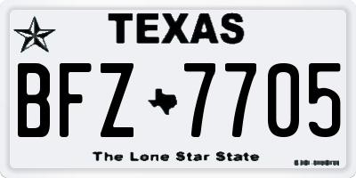 TX license plate BFZ7705