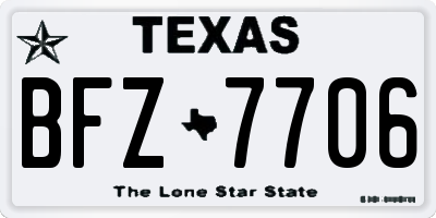 TX license plate BFZ7706