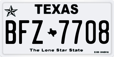 TX license plate BFZ7708