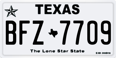 TX license plate BFZ7709