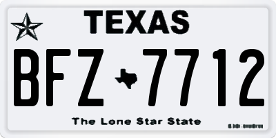 TX license plate BFZ7712